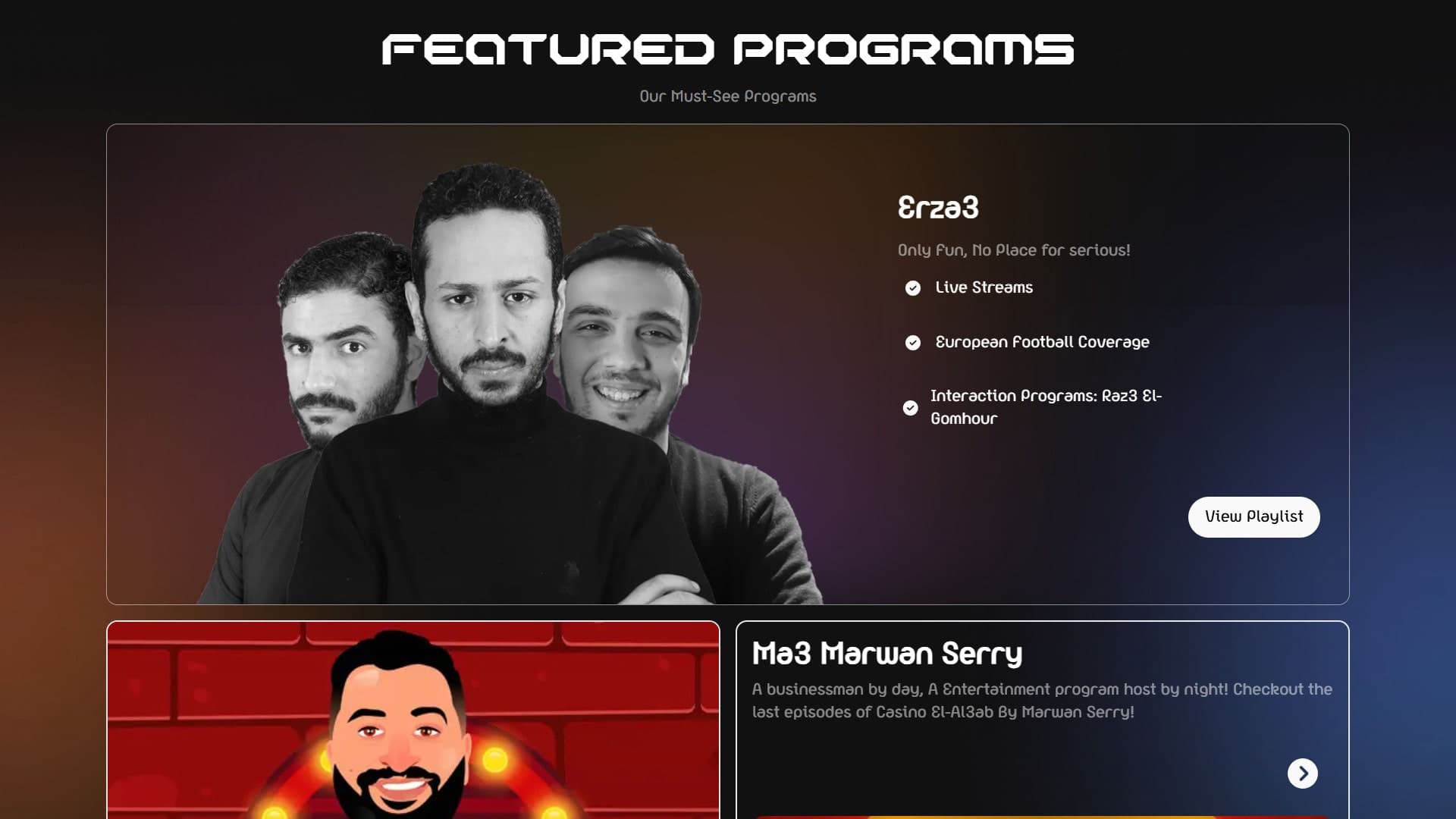 Responsive website page designed for Arcade Media Production Agency featuring cinematic visuals, modern UI design, and an optimized user experience. | صفحة ويب متجاوبة مصممة لوكالة Arcade للإنتاج الإعلامي تتضمن عناصر بصرية سينمائية، وواجهات حديثة، وتجربة مستخدم محسنة.